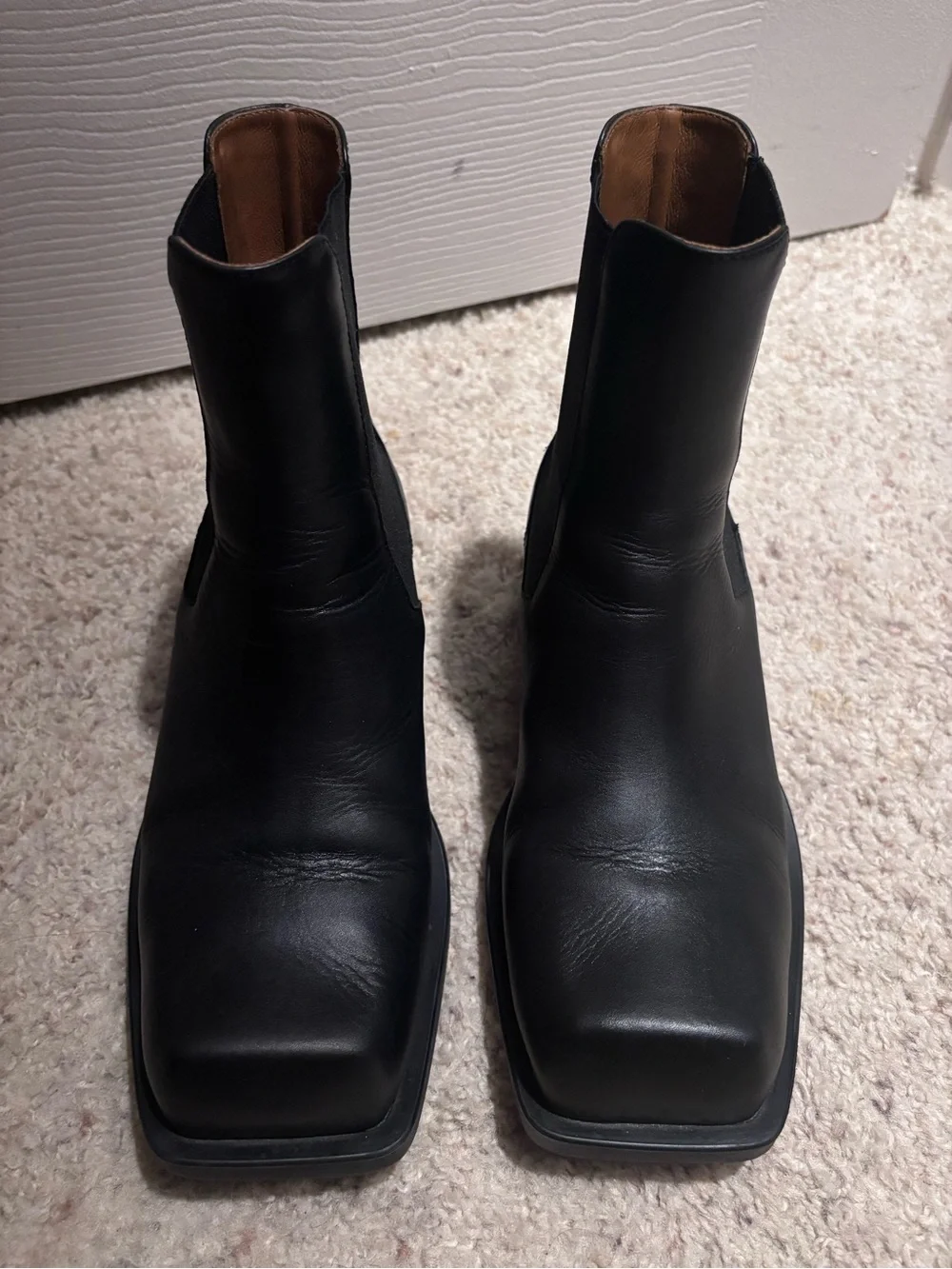 Marni Black Leather Platform Chelsea Boot